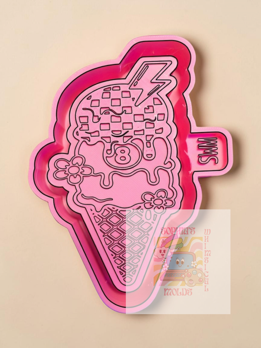 Retro Ice Cream Cone - Premium Silicone Mold