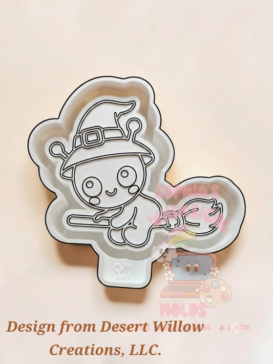 Alien on Broomstick - Premium Silicone Mold