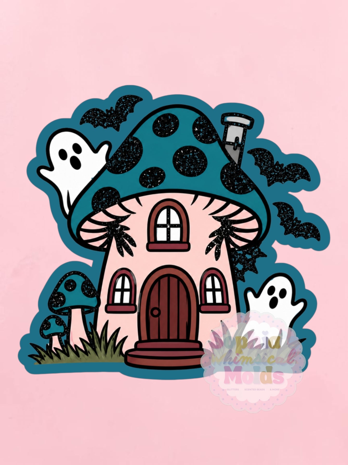 Mushroom Haunted House - Cardstock Inserts for Silicone Mold