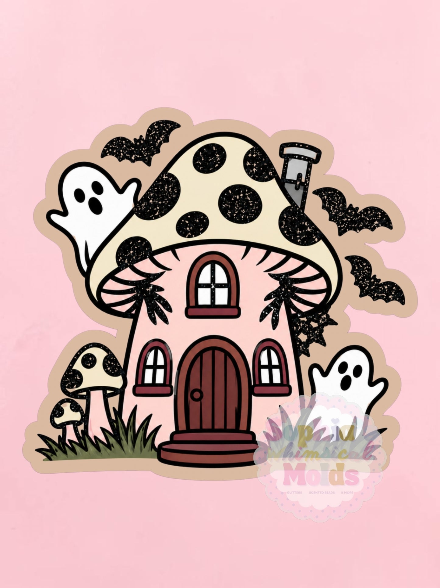 Mushroom Haunted House - Cardstock Inserts for Silicone Mold