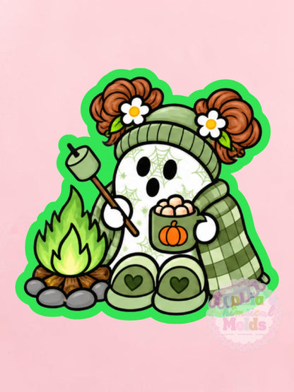 Camping Ghost - Cardstock Inserts for Silicone Mold