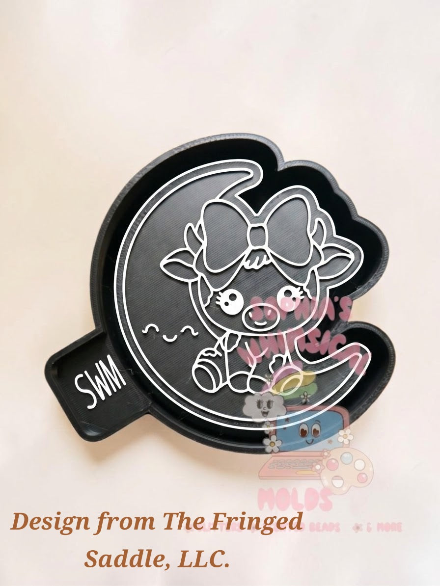 Baby Calf on Moon - Premium Silicone Mold