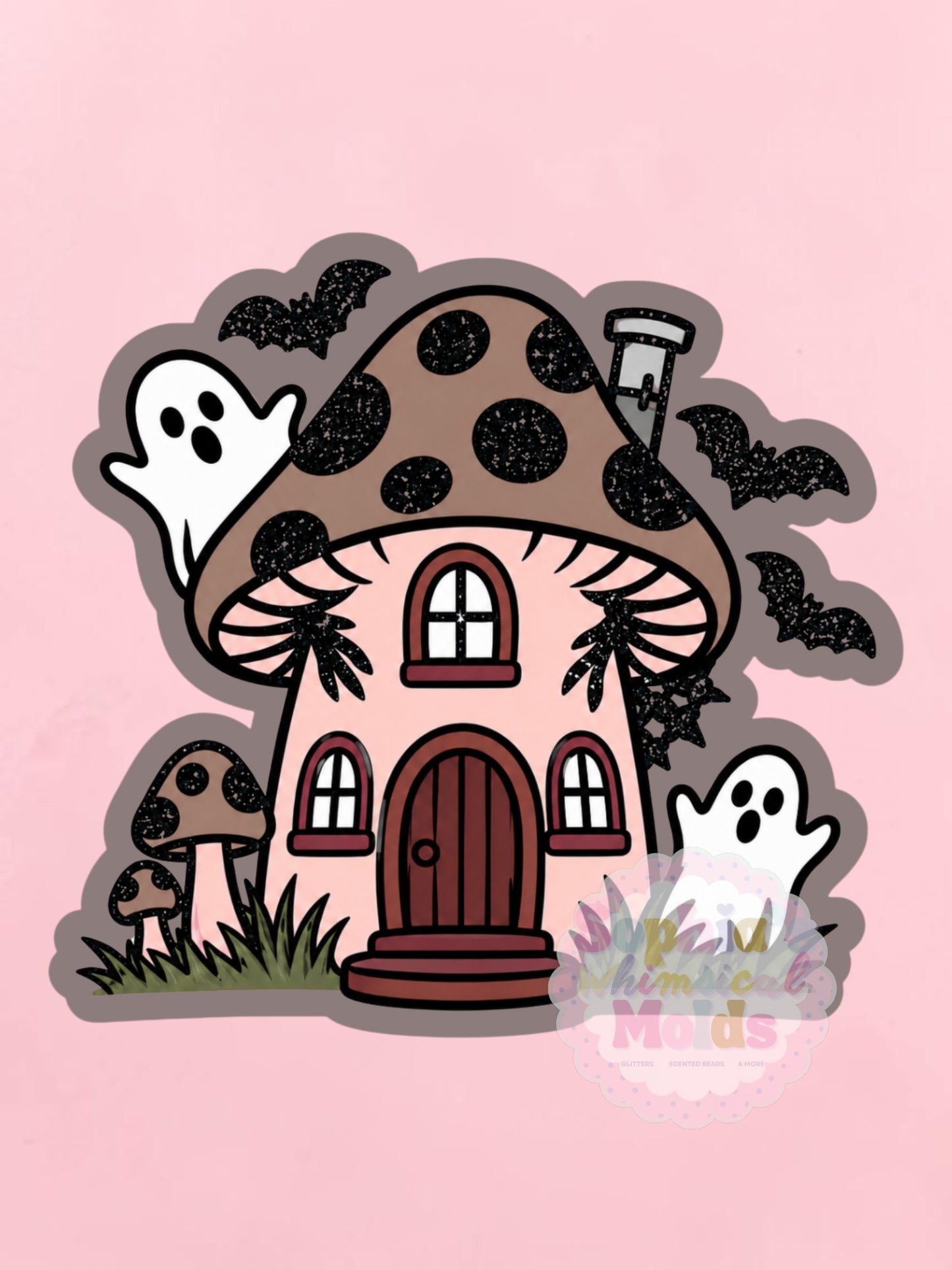 Mushroom Haunted House - Cardstock Inserts for Silicone Mold