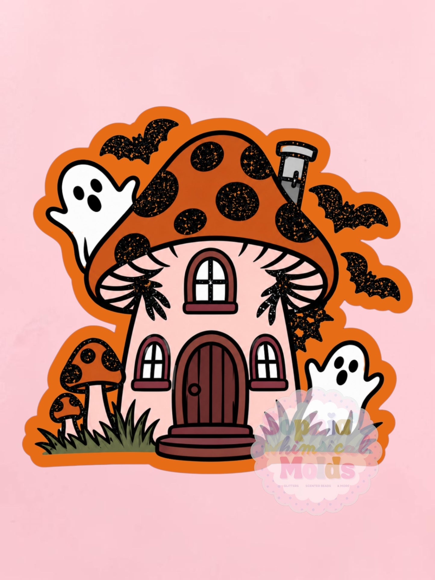 Mushroom Haunted House - Cardstock Inserts for Silicone Mold