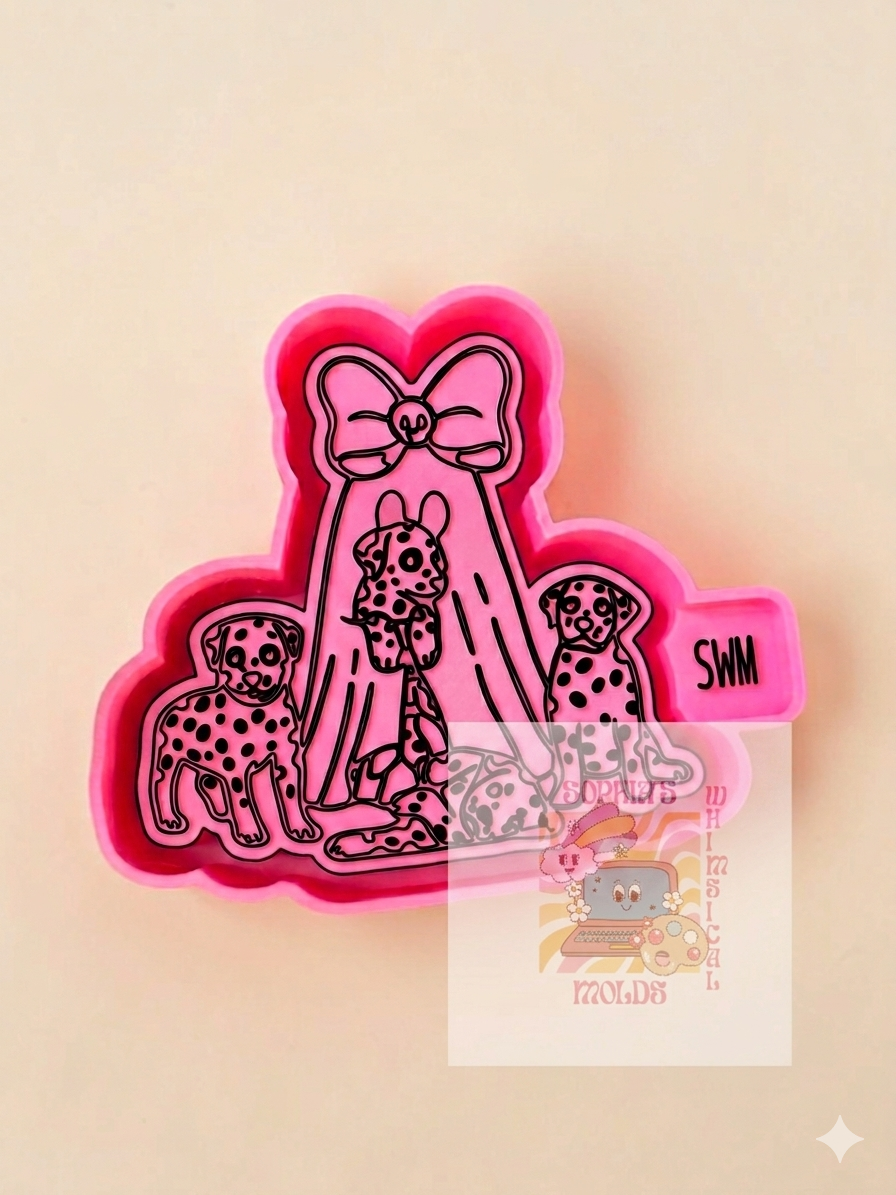 Spooky Ghost with Dalmatian Puppies - Premium Silicone Mold