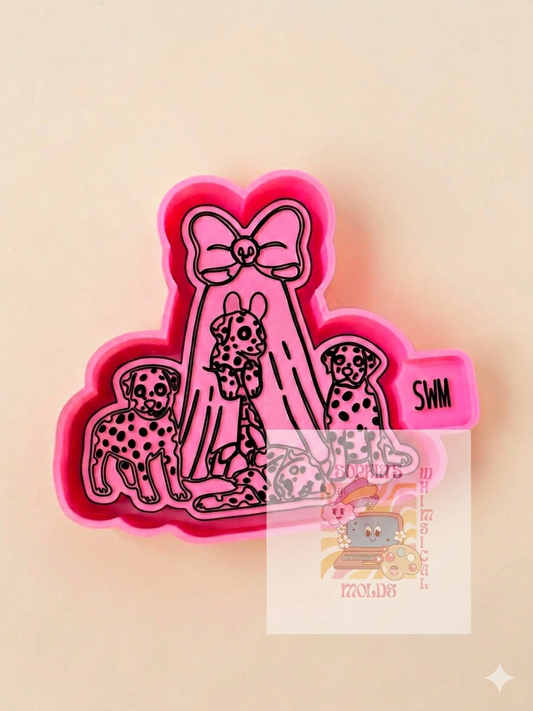 Spooky Ghost with Dalmatian Puppies - Premium Silicone Mold