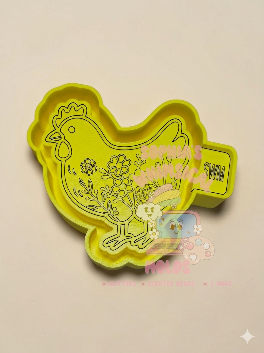 Flowers in Hen - Premium Silicone Mold