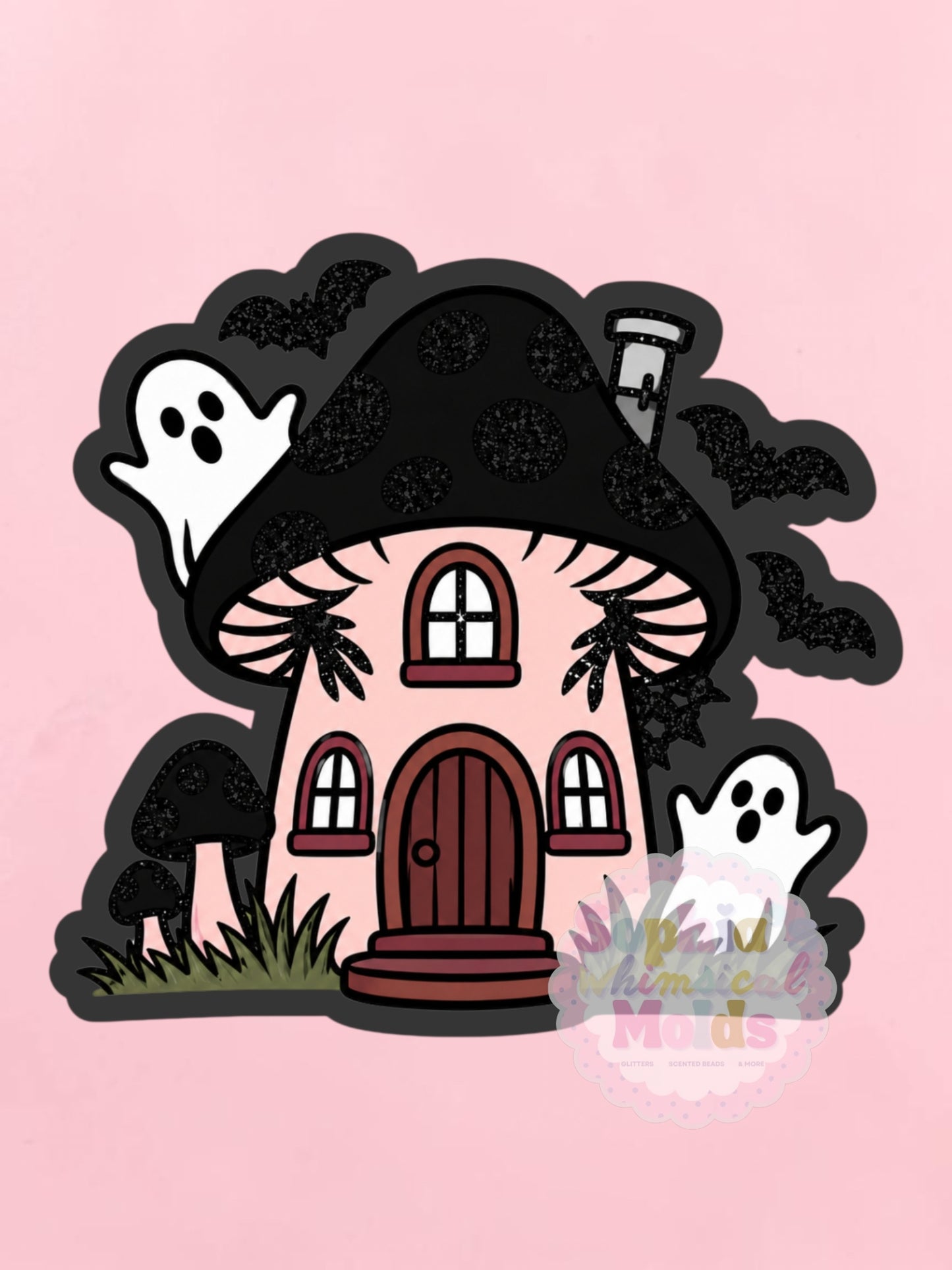 Mushroom Haunted House - Cardstock Inserts for Silicone Mold