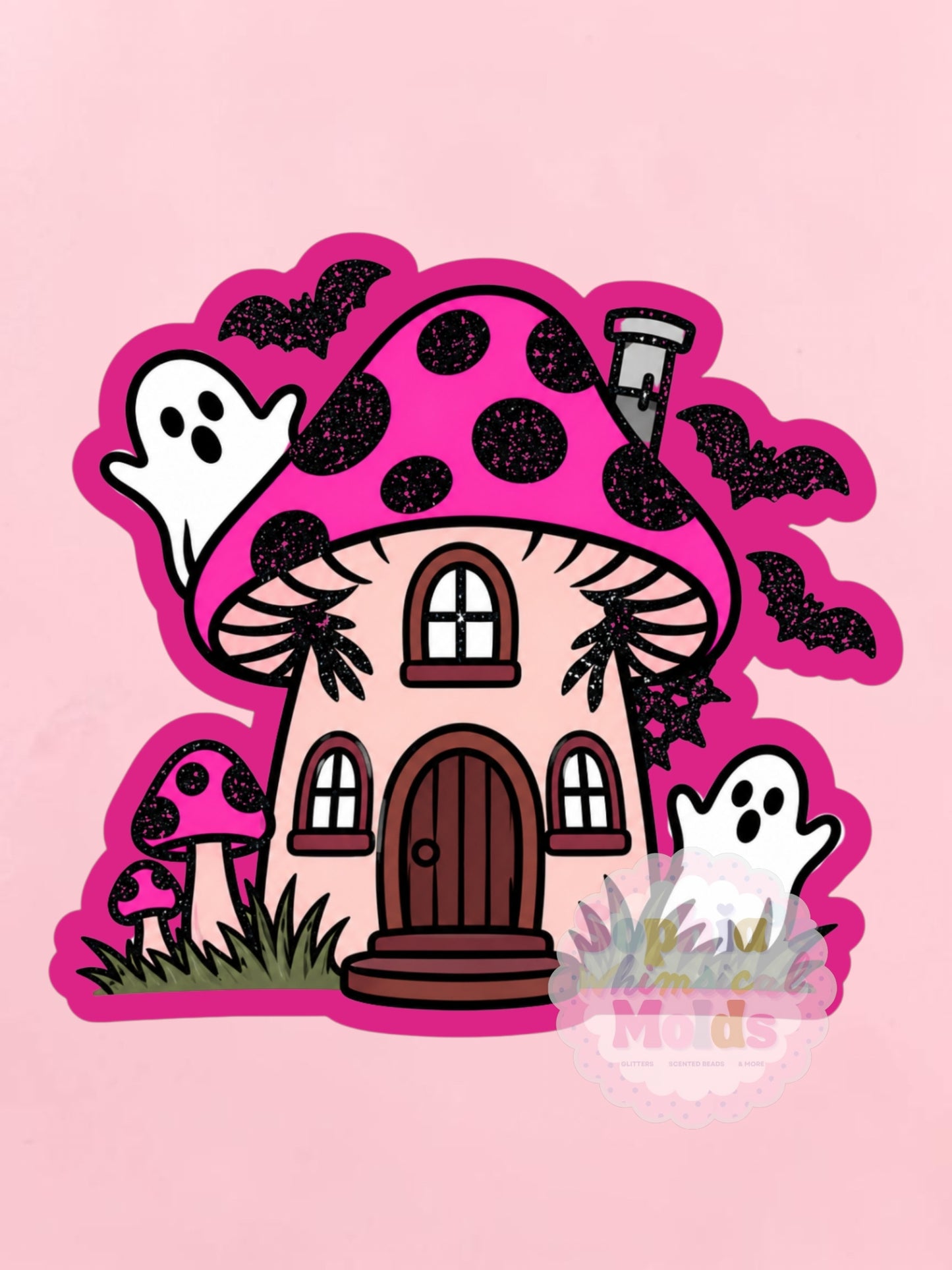 Mushroom Haunted House - Cardstock Inserts for Silicone Mold