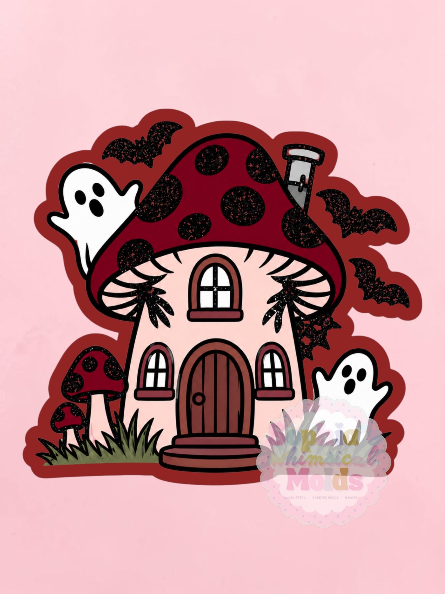 Mushroom Haunted House - Cardstock Inserts for Silicone Mold