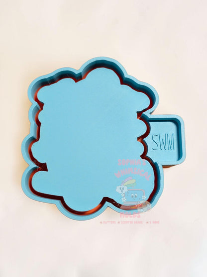 Ghost with Poof Hat and Black Cat on Broom - Cardstock Premium Silicone Mold