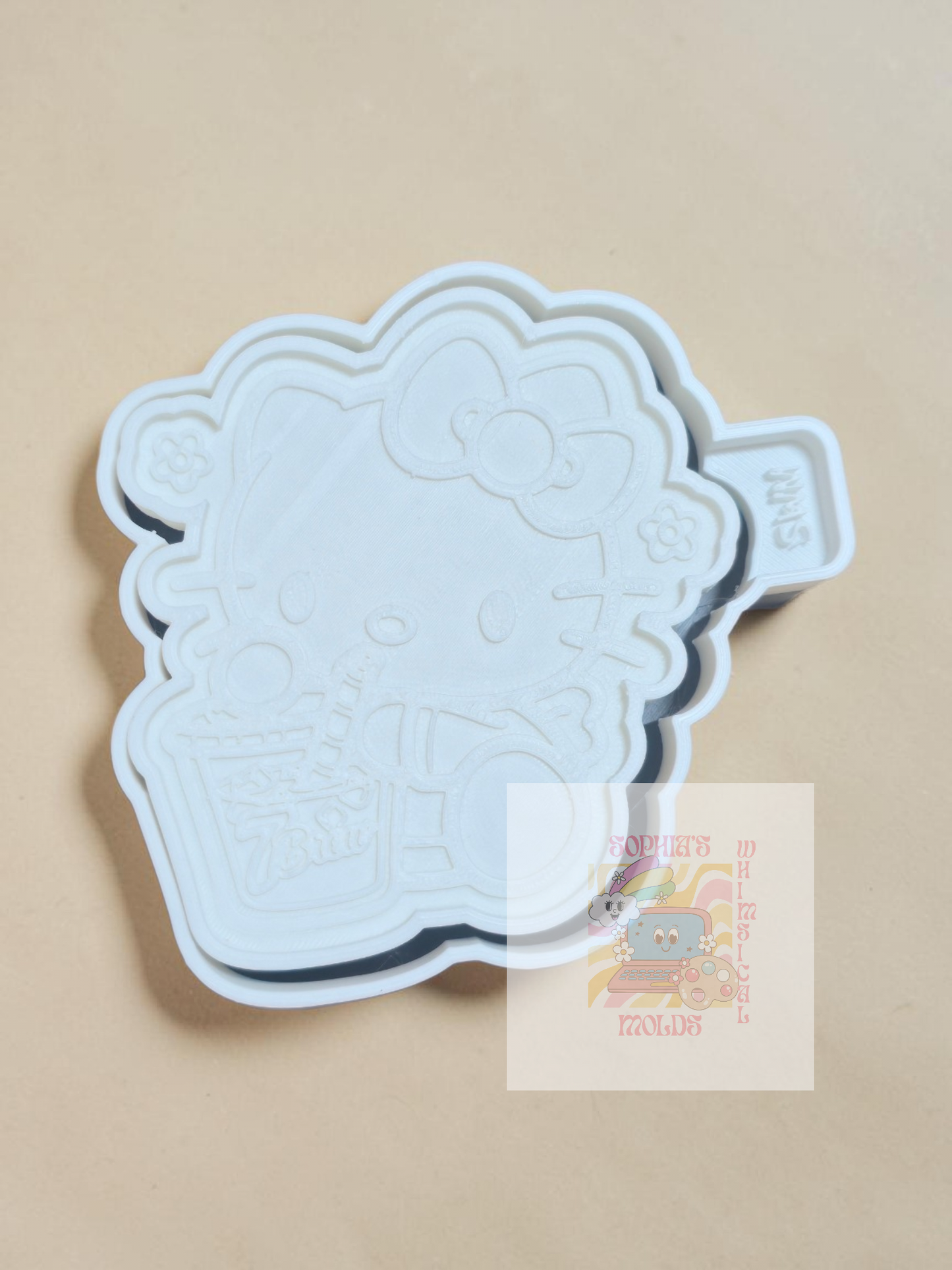 Hello Kitty Drinking Iced Coffee Mold Inserts - Premium Silicone Mold