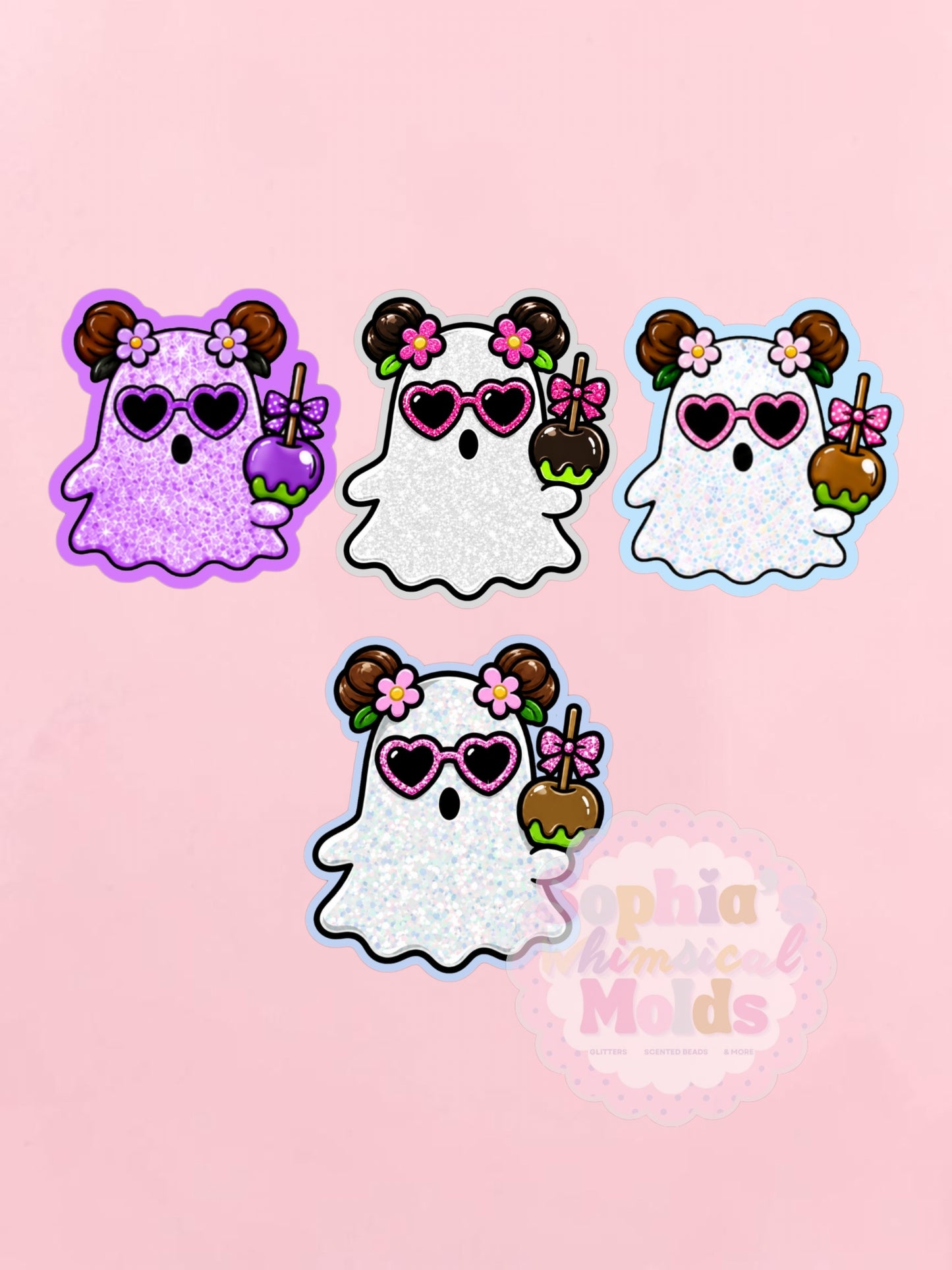 Candy Apple Ghost - Cardstock Inserts for Silicone Mold
