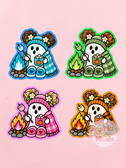 Camping Ghost - Cardstock Inserts for Silicone Mold