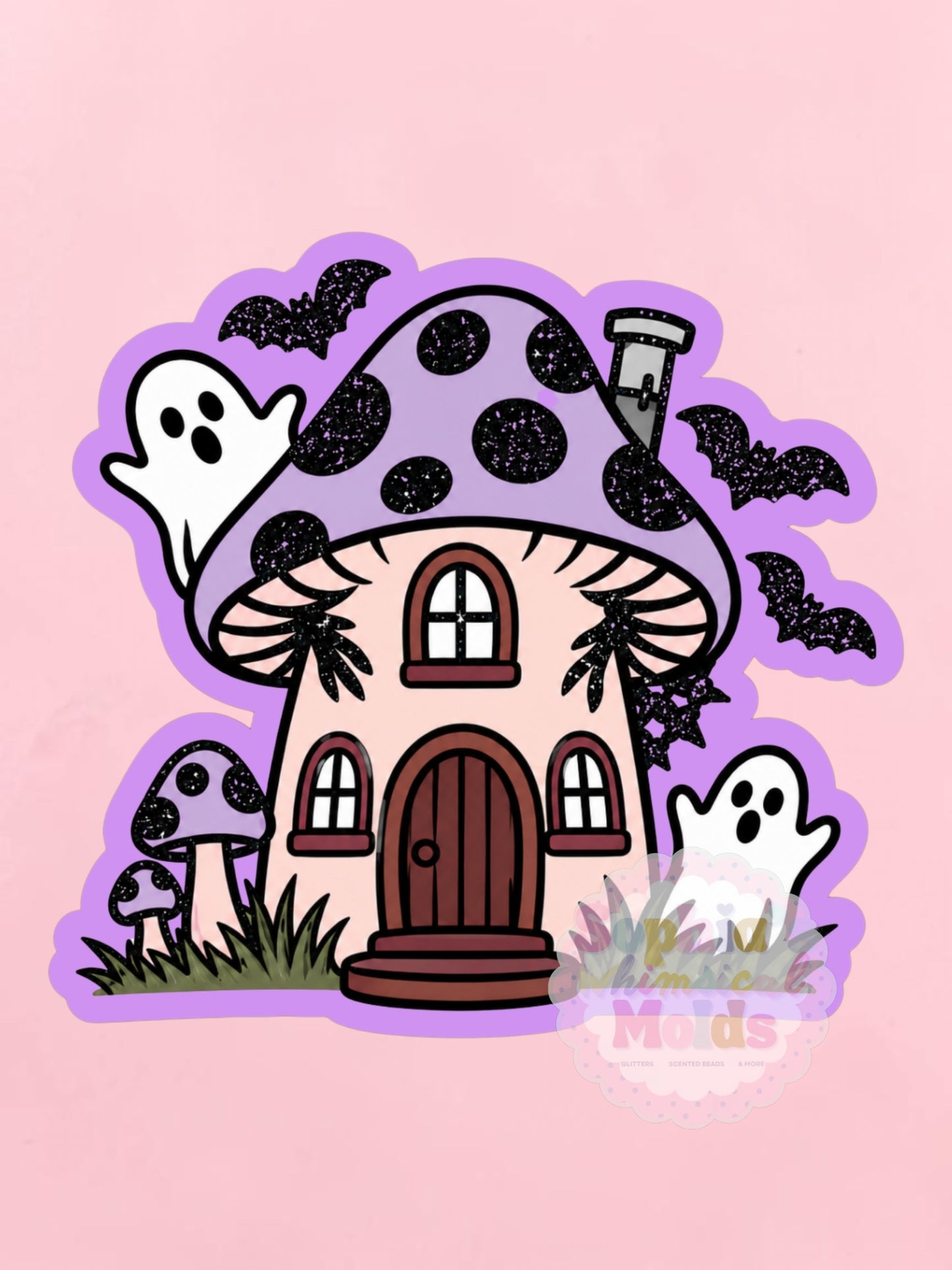 Mushroom Haunted House - Cardstock Inserts for Silicone Mold