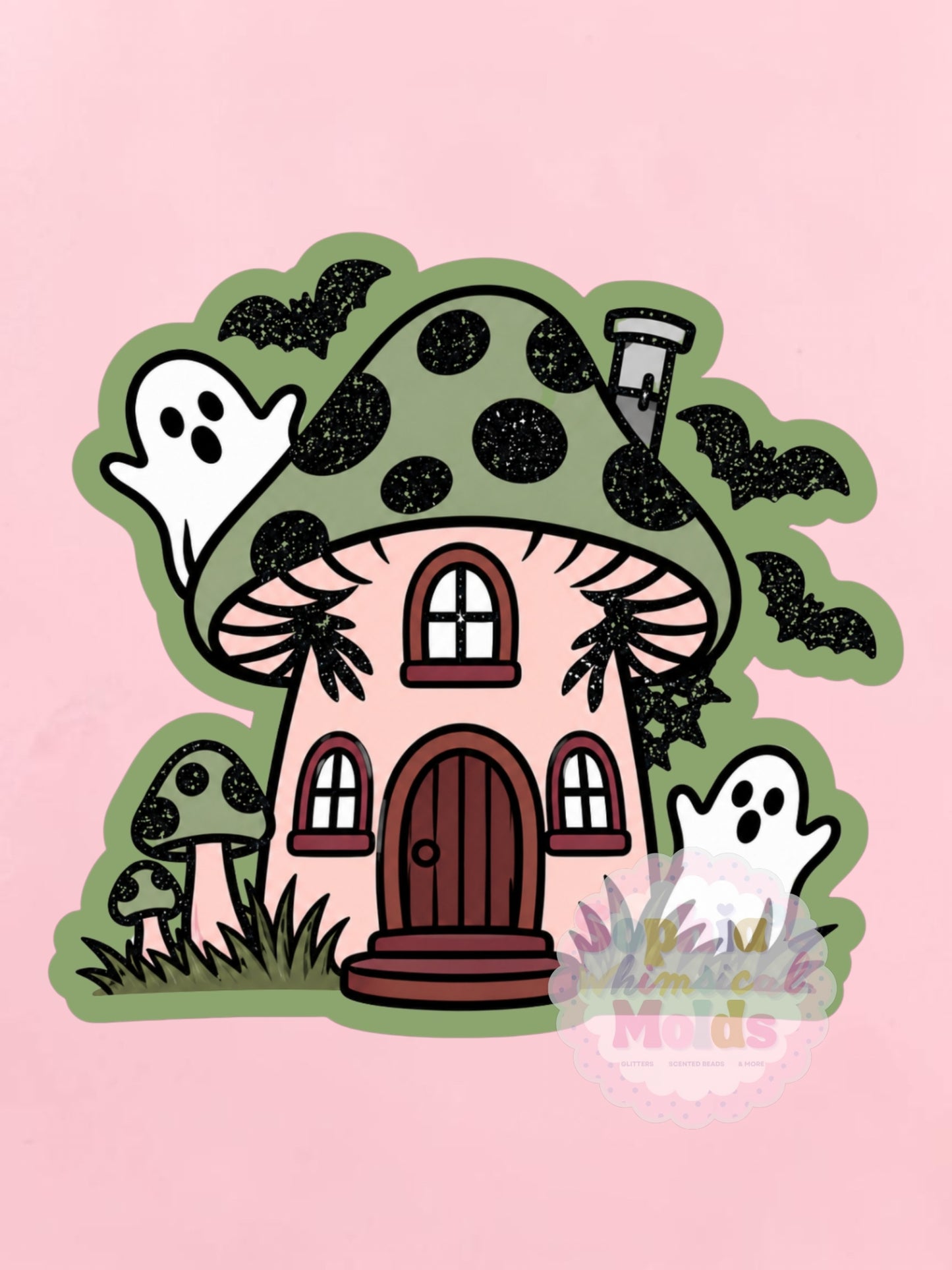 Mushroom Haunted House - Cardstock Inserts for Silicone Mold
