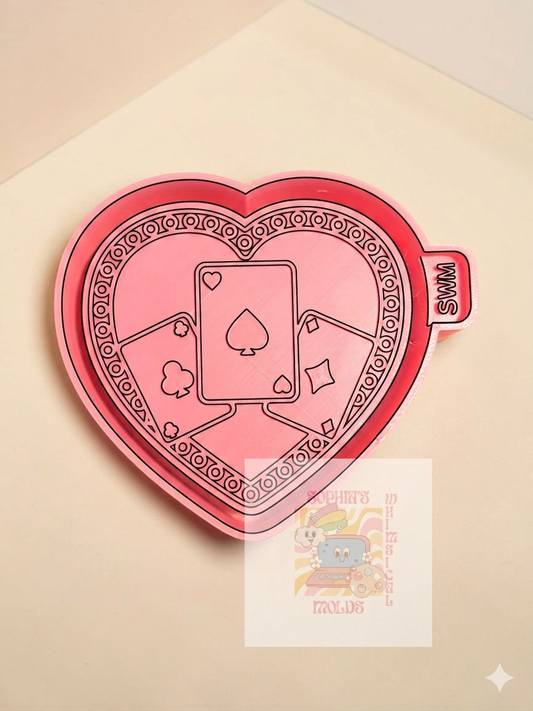 Heart with Cards - Premium Silicone Mold