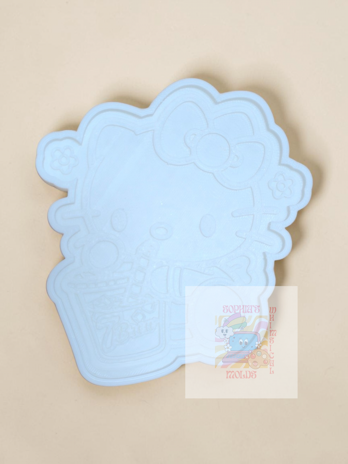 Hello Kitty Drinking Iced Coffee 7Brew Insert - Premium Silicone Mold