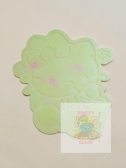 Hello Kitty Drinking Iced Coffee Scooters Insert - Premium Silicone Mold