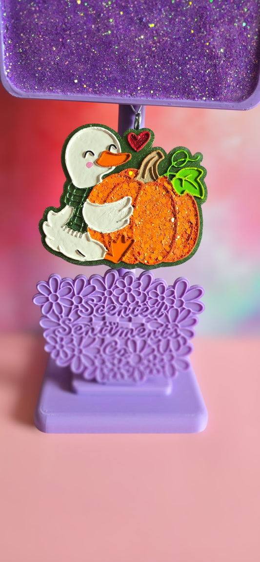 Goose Hugging Giant Pumpkin - Premium Car Air Freshener