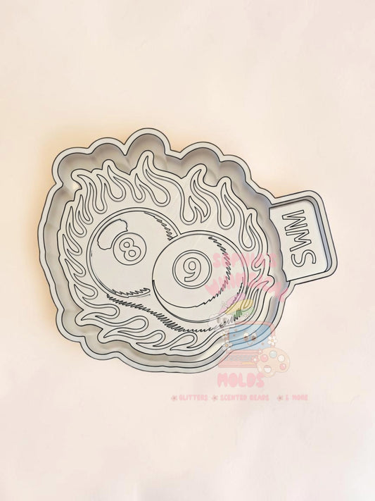 Eight Ball and Ninth Ball on Fire - Premium Silicone Mold